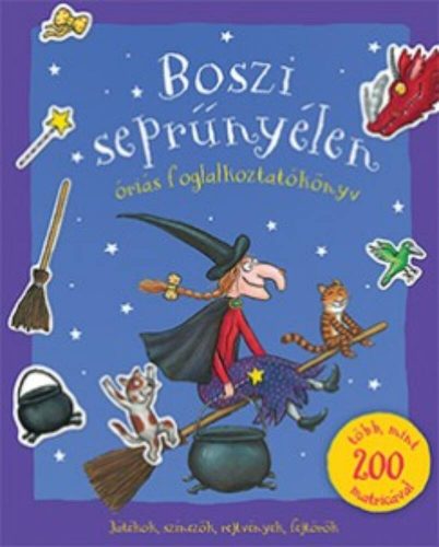 Boszi seprűnyélen - Óriás foglalkoztató /Játékok, színezők, rejtvények, fejtörők (Foglalkoztató