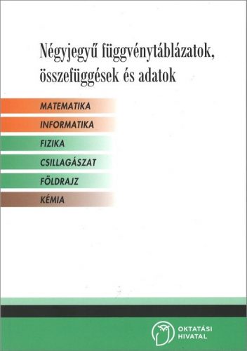 Négyjegyű függvénytáblázatok, összefüggések és adatok